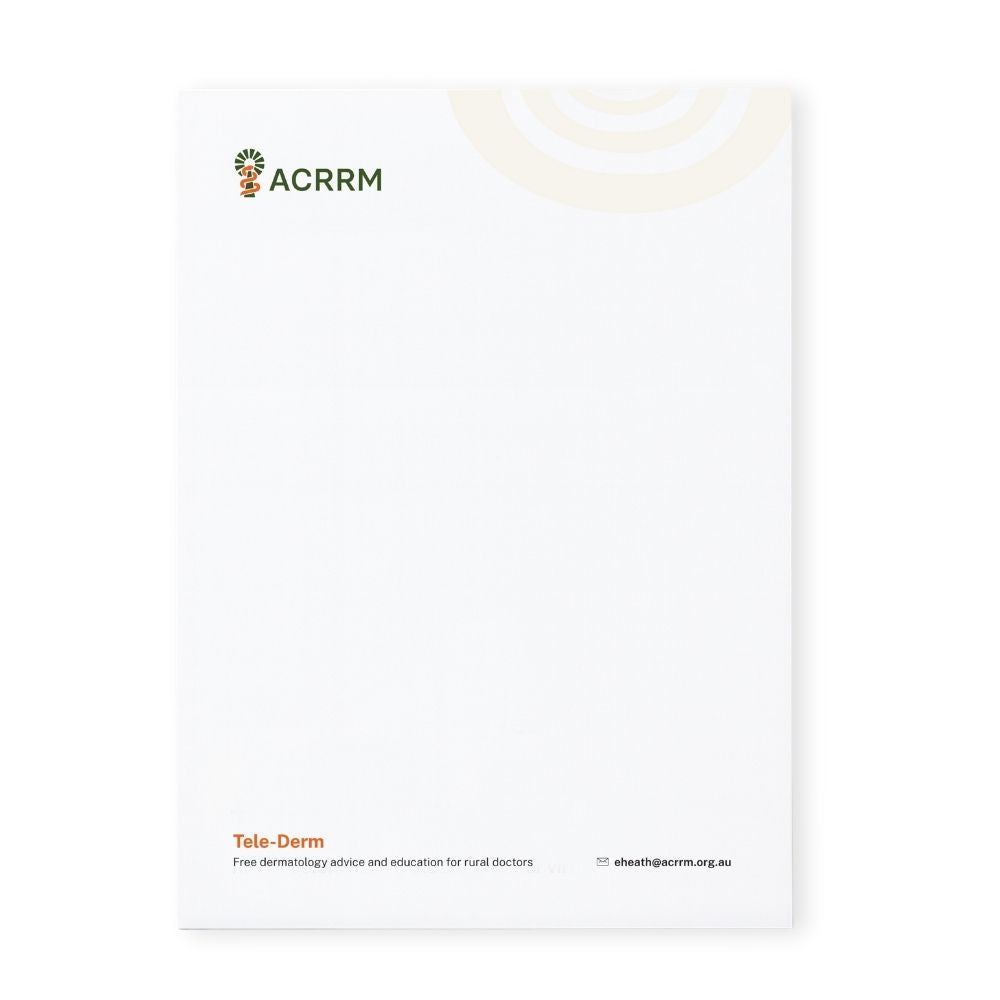 Tele-Derm/Telehealth A5 Notepad 50 Leaf